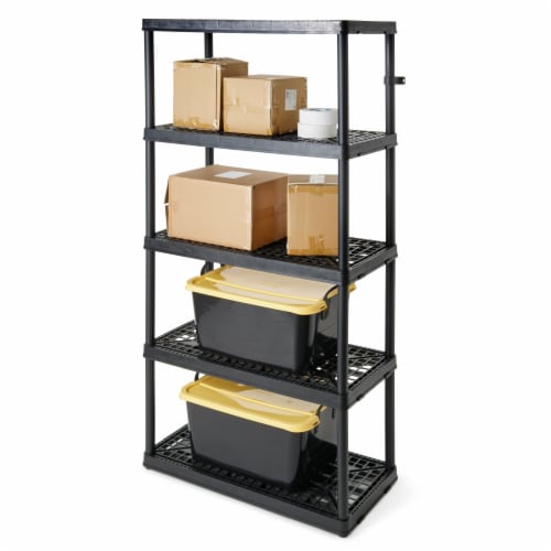 Gracious Living 5 Shelf Tier Light Duty Indoor & Garage Storage Shelf Perspective: left
