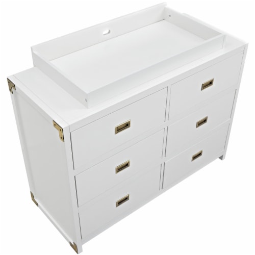 Baby Relax Miles Dresser Topper White Wood 17.25 x 33.50 x 4.75