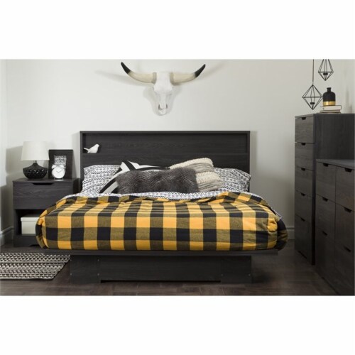 South Shore Holland Nightstand in Gray Oak Perspective: left
