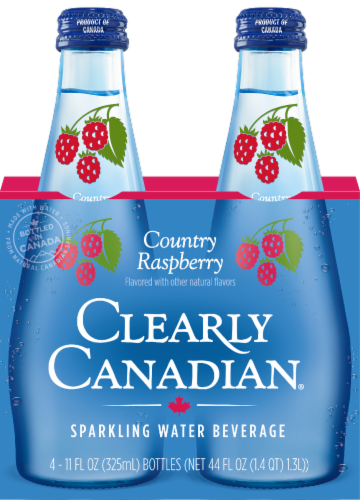 Clearly Canadian® Country Raspberry Flavored Sparkling Bottled Water Perspective: left