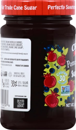 Crofter's Organic Pomegranate Power Premium SuperFruit Spread Perspective: left