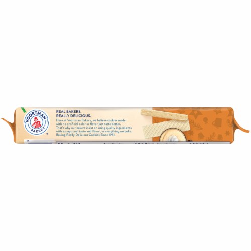 VOORTMAN BAKERY Eggnog Wafers, Baked with Real Nutmeg Perspective: left