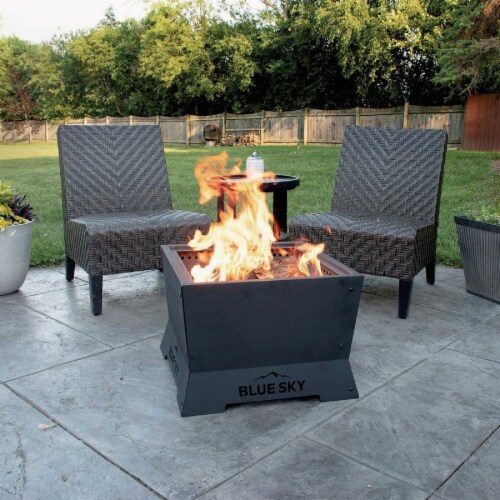 Blue Sky 22 In. Square Wood Smokeless Fire Pit SFP22SQ-B Perspective: left