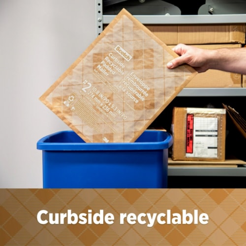 Scotch Curbside Recyclable Padded Mailer Perspective: left