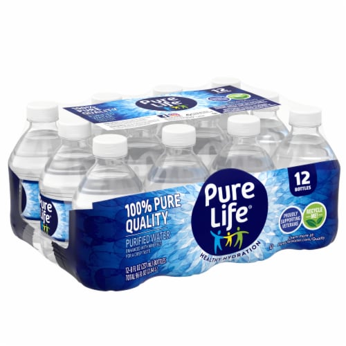 Pure Life Purified Water, 8 Fl Oz, Plastic Bottled Water (12 Pack) 