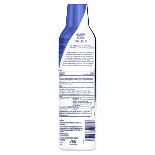 Oral-B Mouth Sore Soothing Mint Flavor Oral Rinse Perspective: left
