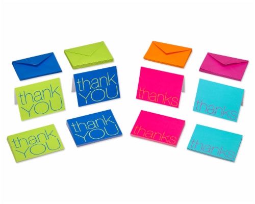 American Greetings Bold Multicolored Thank-You Cards with Envelopes Perspective: left
