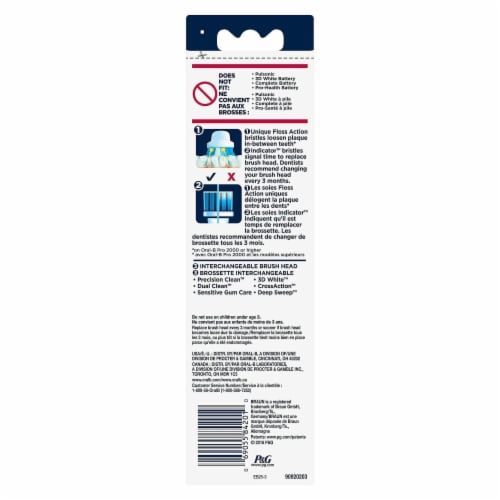 Oral-B FlossAction Electric Toothbrush Replacement Brush Heads Perspective: left