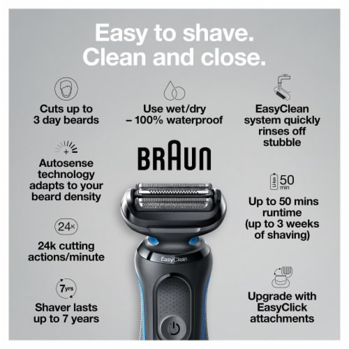 Braun Series5 Men's Rechargeable Wet & Dry Electric Shaver with ...