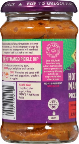 Patak's Hot Spicy Mango Pickle and Relish Perspective: left