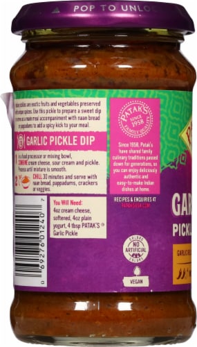 Patak's Garlic Medium Hot Pickle Relish Perspective: left