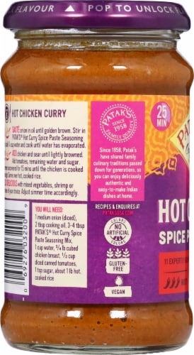 Patak's® Hot Indian Concentrated Spicy Curry Paste Perspective: left