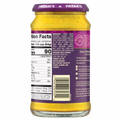 Patak's® Mild Korma Curry Simmer Sauce Perspective: left