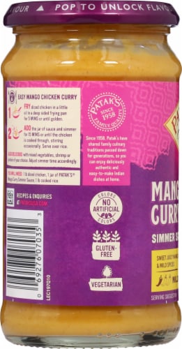 Patak's® Mango Curry Indian Mild Simmer Sauce Perspective: left