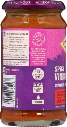 Patak's® Vindaloo Spicy Curry Simmer Sauce Perspective: left