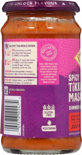 Patak's® Tikka Masala Spicy Curry Simmer Sauce Perspective: left