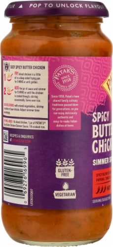 Patak's® Spicy Butter Chicken Curry Indian Simmer Sauce Perspective: left