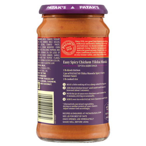 Patak's® Hot & Spicy Tikka Masala Sauce Perspective: left