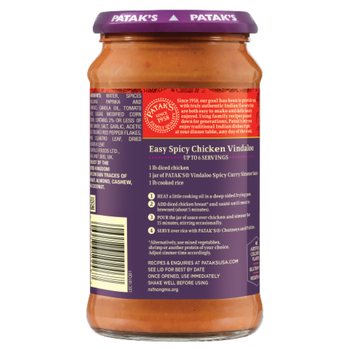Patak's® Hot & Spicy Vindaloo Sauce Perspective: left