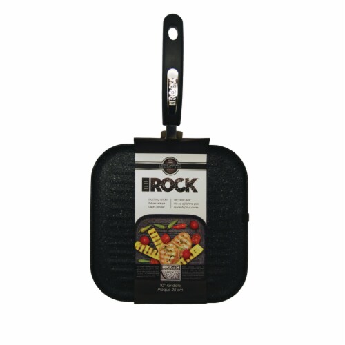 The Rock By Starfrit 030321-006-000 The Rock By Starfrit 10 Grill Pan With Bakelite Handles Perspective: left