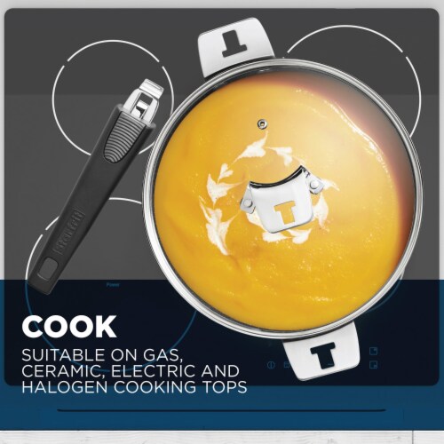 THE ROCK by Starfrit 9-Inch Deep Fry Pan/Dutch Oven with Lid and T-Lock Perspective: left