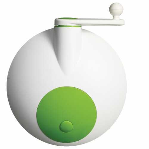 Starfrit 5 qt Salad Spinner, Green & White Perspective: left