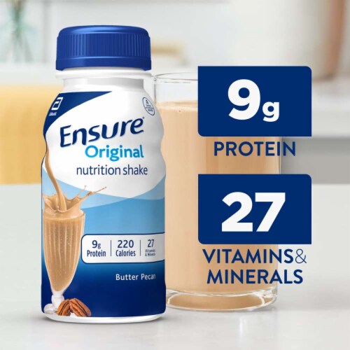 Ensure® Original Butter Pecan Ready-to-Drink Nutrition Shakes Perspective: left