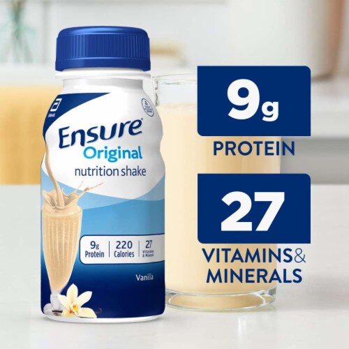 Ensure® Original Vanilla Ready-to-Drink Nutrition Shakes Perspective: left