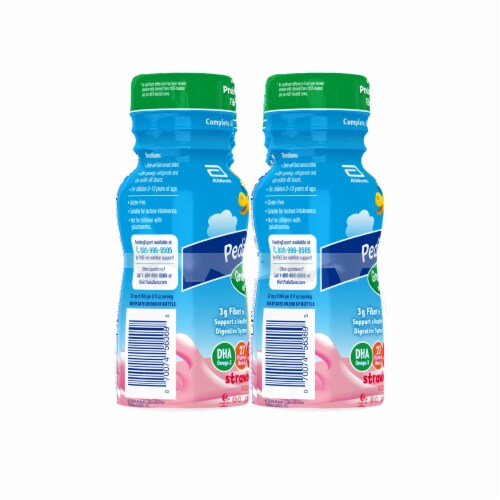 PediaSure Grow & Gain with Fiber Strawberry Shake Drink Perspective: left