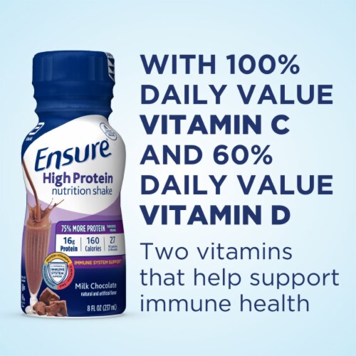 Ensure® High Protein Milk Chocolate Ready-to-Drink Nutrition Shakes Perspective: left