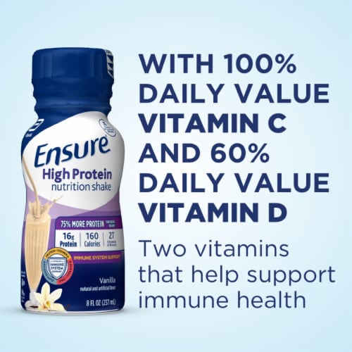 Ensure® High Protein Vanilla Ready-to-Drink Nutrition Shakes Perspective: left