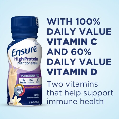 Ensure® High Protein Vanilla Ready-to-Drink Nutrition Shakes Perspective: left