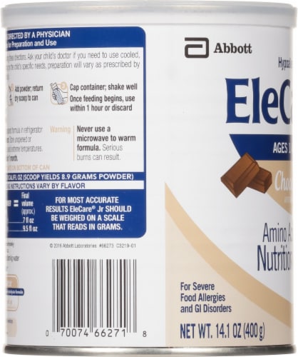 Abbott EleCare Jr® Chocolate Nutrition Powder Perspective: left
