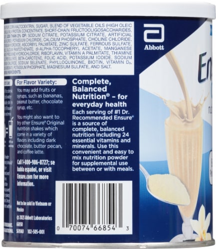 Ensure® Original Vanilla Nutrition Powder Perspective: left