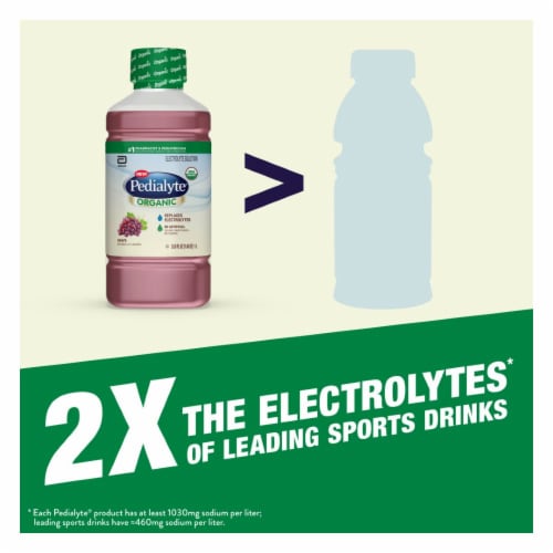 Pedialyte Organic Grape Electrolyte Solution Perspective: left