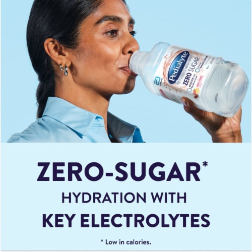 Pedialyte® Zero Sugar Fruit Punch Electrolyte Water Drink Perspective: left