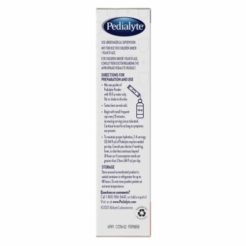 Pedialyte® Fruit Punch Immune Support Electrolyte Powder Perspective: left