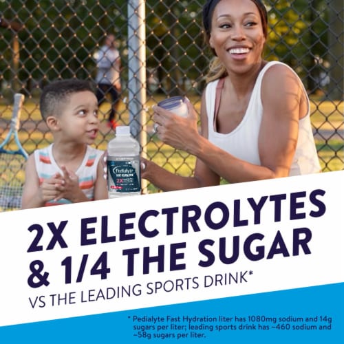 Pedialyte® Fast Hydration Cherry Frost Electrolyte Solution Perspective: left