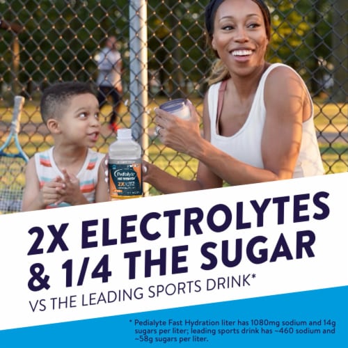 Pedialyte® Fast Hydration Orange Electrolyte Solution Perspective: left
