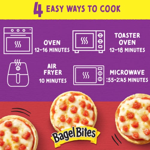 Bagel Bites Cheese & Pepperoni Mini Pizza Bagel Frozen Snacks Perspective: left