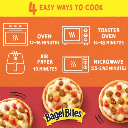 Bagel Bites Cheese Sausage & Pepperoni Mini Pizza Bagel Frozen Snacks Perspective: left