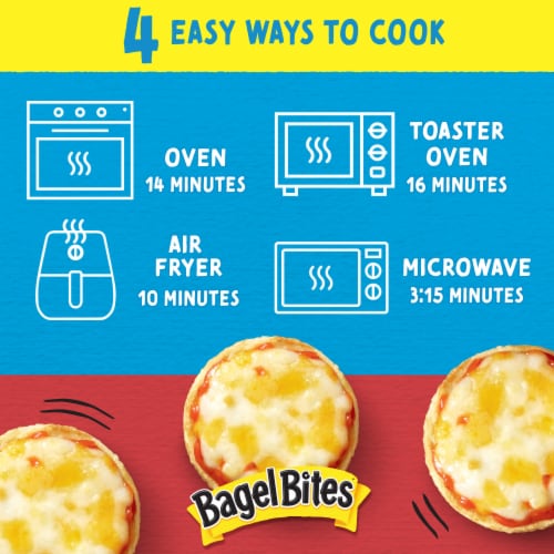 Bagel Bites Three Cheese Mini Pizza Bagel Frozen Snacks Perspective: left