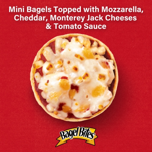 Bagel Bites Three Cheese Mini Pizza Bagel Frozen Snacks Perspective: left