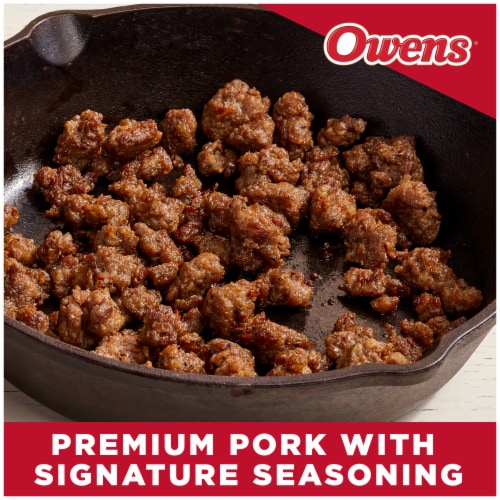 Owens Regular Premium Pork Breakfast Sausage Roll Perspective: left