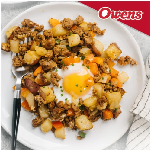 Owens Premium Pork Breakfast Hot Sausage Roll Perspective: left