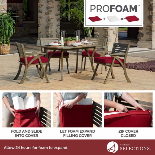 Arden Selections ProFoam EverTru 46  x 18  Outdoor Patio Bench Cushion, Caliente Red Perspective: left