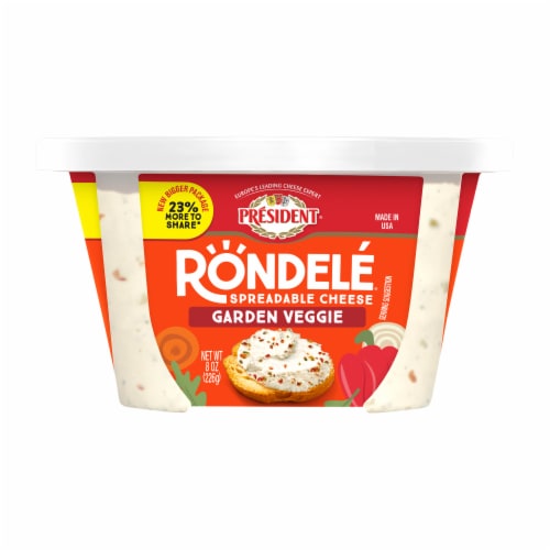 Président® Rondelé® Creamy Whipped Garden Veggie Spreadable Cheese 8 oz Perspective: left