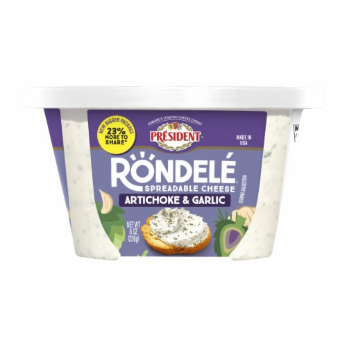 President® Rondelé® Creamy Whipped Artichoke & Garlic Spreadable Cheese 8 oz Perspective: left