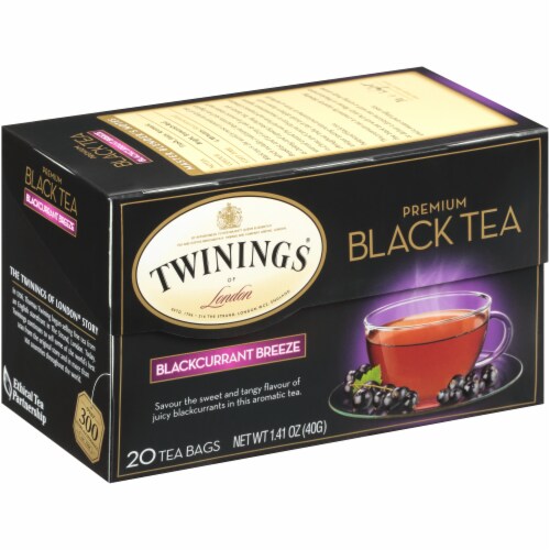 Twinings Of London Blackcurrant Breeze Premium Black Tea Bags Perspective: left