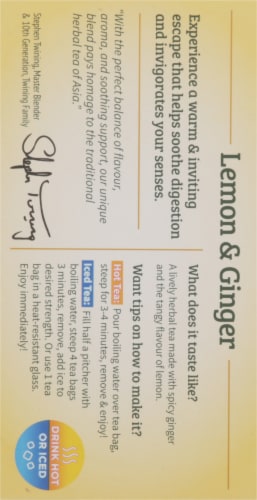 Twinings® Of London Lemon & Ginger Herbal Tea Bags Perspective: left